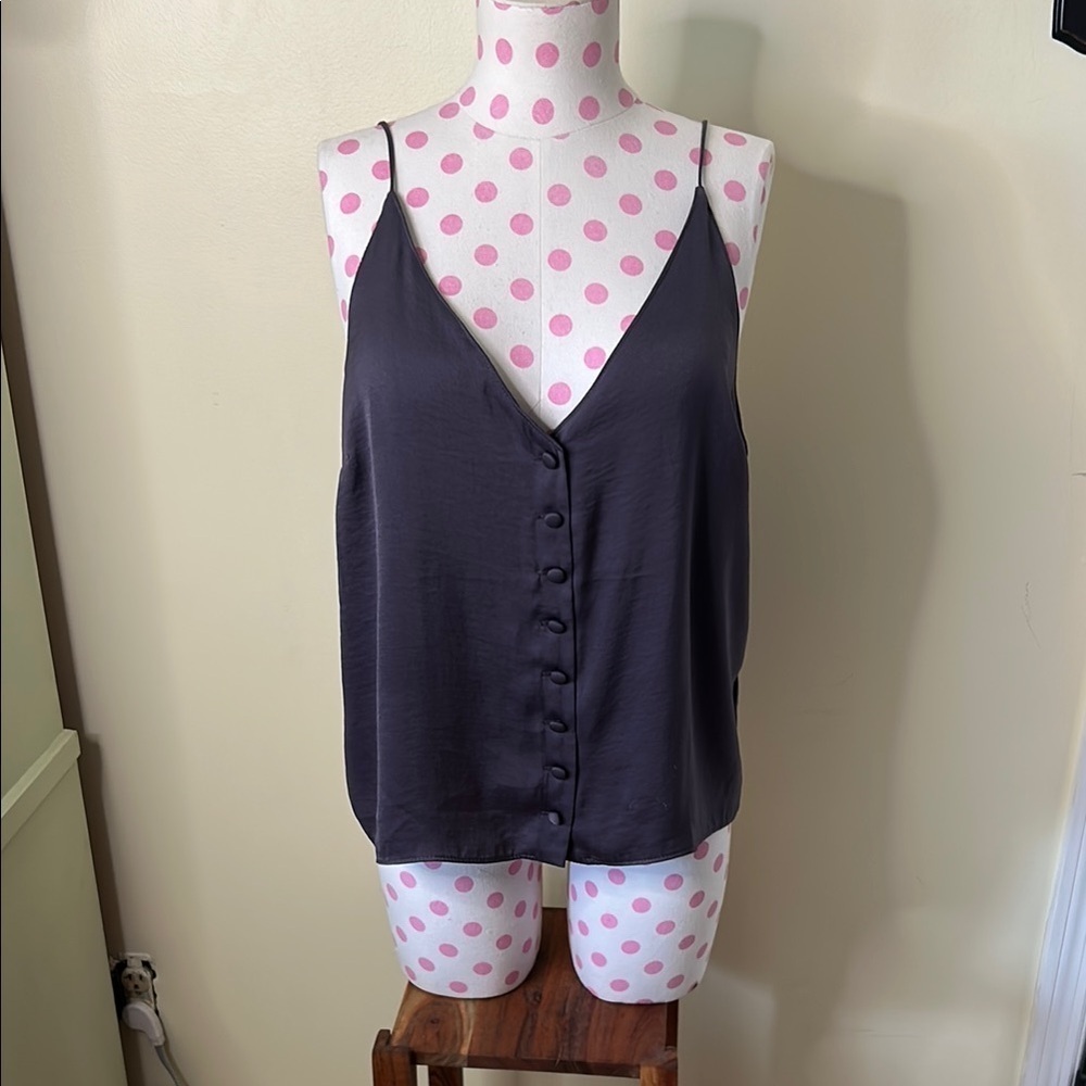 Topshop Plum Buttoned Camisole Tank